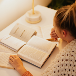 woman studying