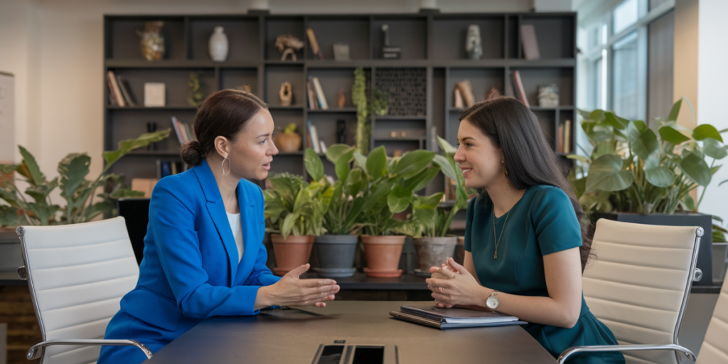 women in mentoring session