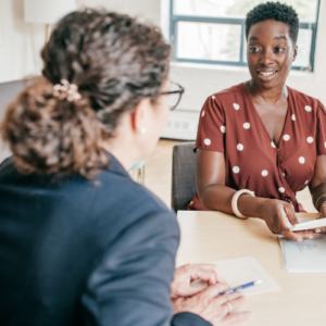 women in mentoring session