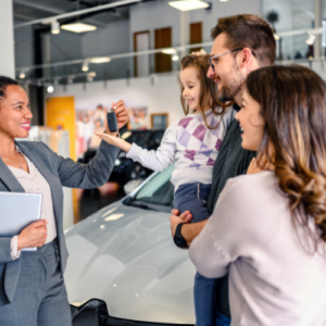 women in automotive dealership