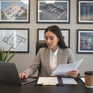 woman in automotive planning office