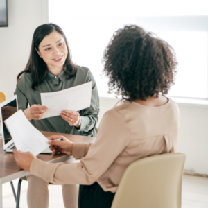 women in mentoring session