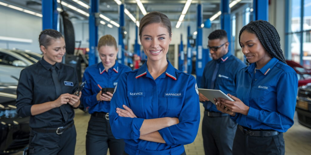 Women leading a team in the Service Department